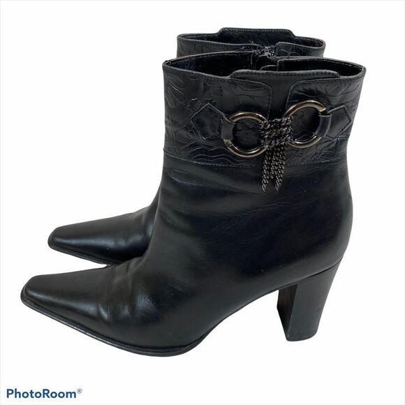 Via Spiga Ladies Black Leather Ankle Boots 7.5 - Picture 9 of 16